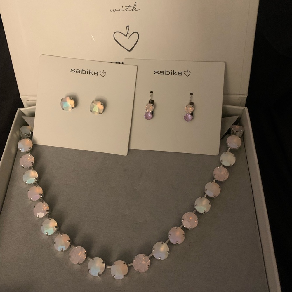 Sabika necklace and 2 sets of earrings